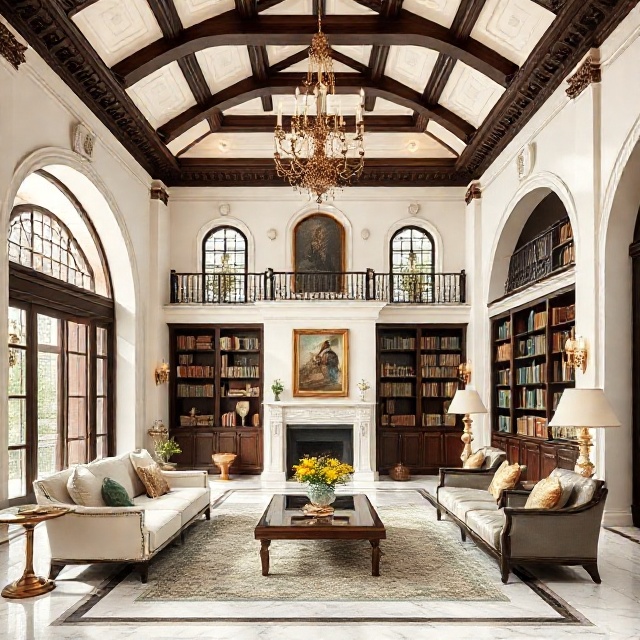 Tropical veranda with columns