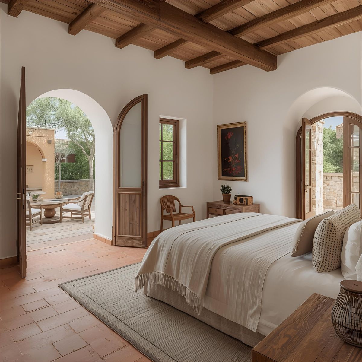 Bathroom with natural stone and handmade tiles